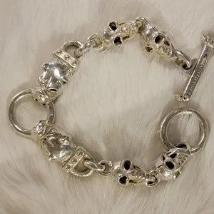 アクセサリー gaboratory bulldog head chain 925 GABORATORY BRACELET With Skull Heads and Bull Dogs - Etsy